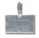 Kartenhalter aus transparent-mattem Polycarbonat mit Daumenaussc