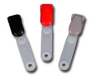 Clip aus farbigem Plastik mit Vinyl-Lasche - 100 Stck